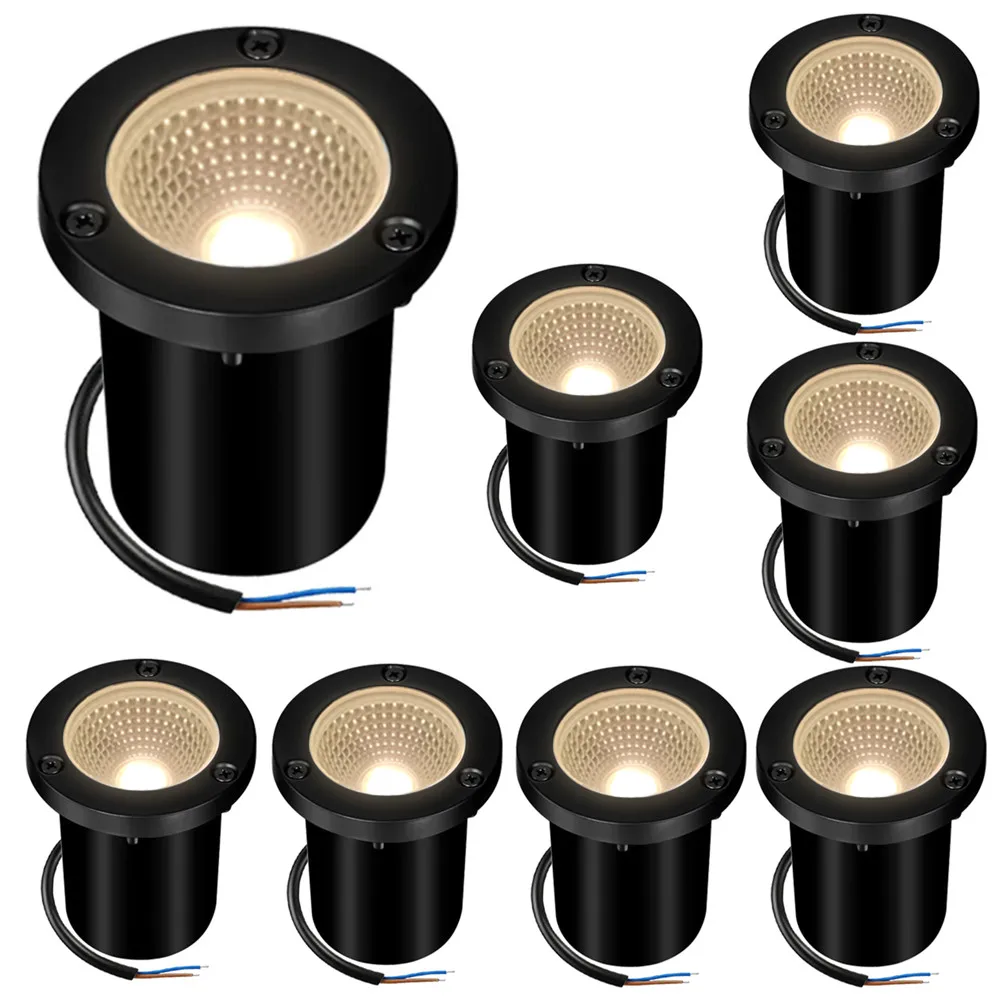 

Outdoor Underground Lamp 10W LED Buried Light Warm White Waterproof Landscape Lighting Spotlight for Deck Step Garden Path 8pcs