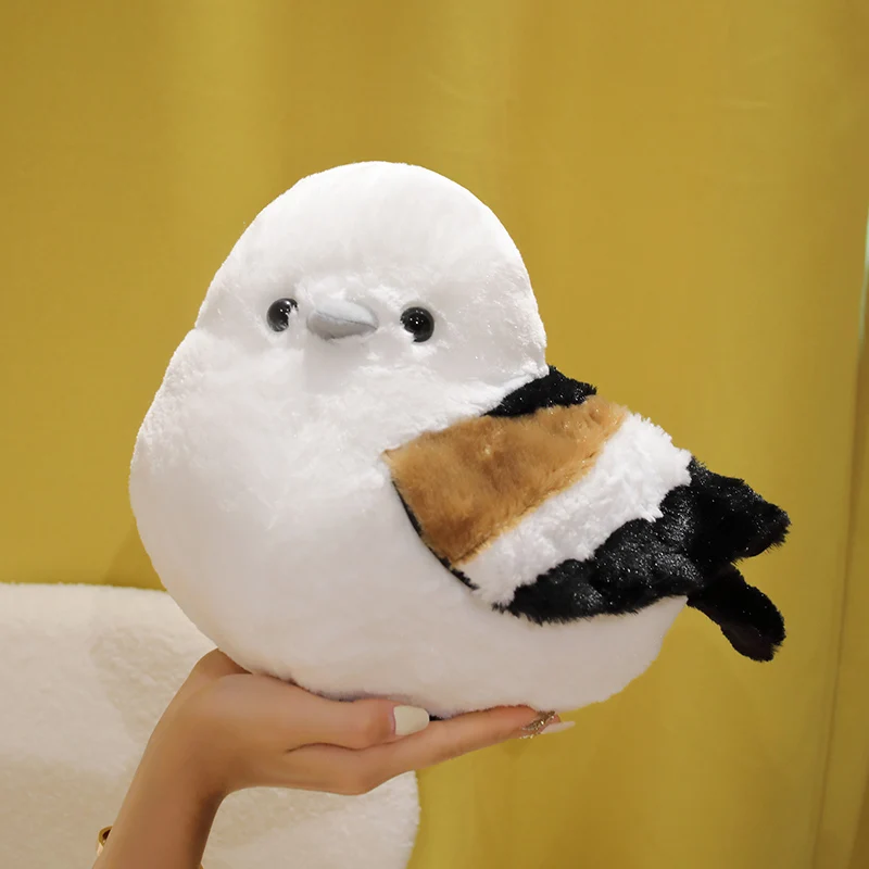 Cartoon Round Fatty Long-Tailed Tit Plush Toy Cute Stuffed Animals Birds Plushies Doll Anime Soft Kids Toys for Girls Boys Gifts