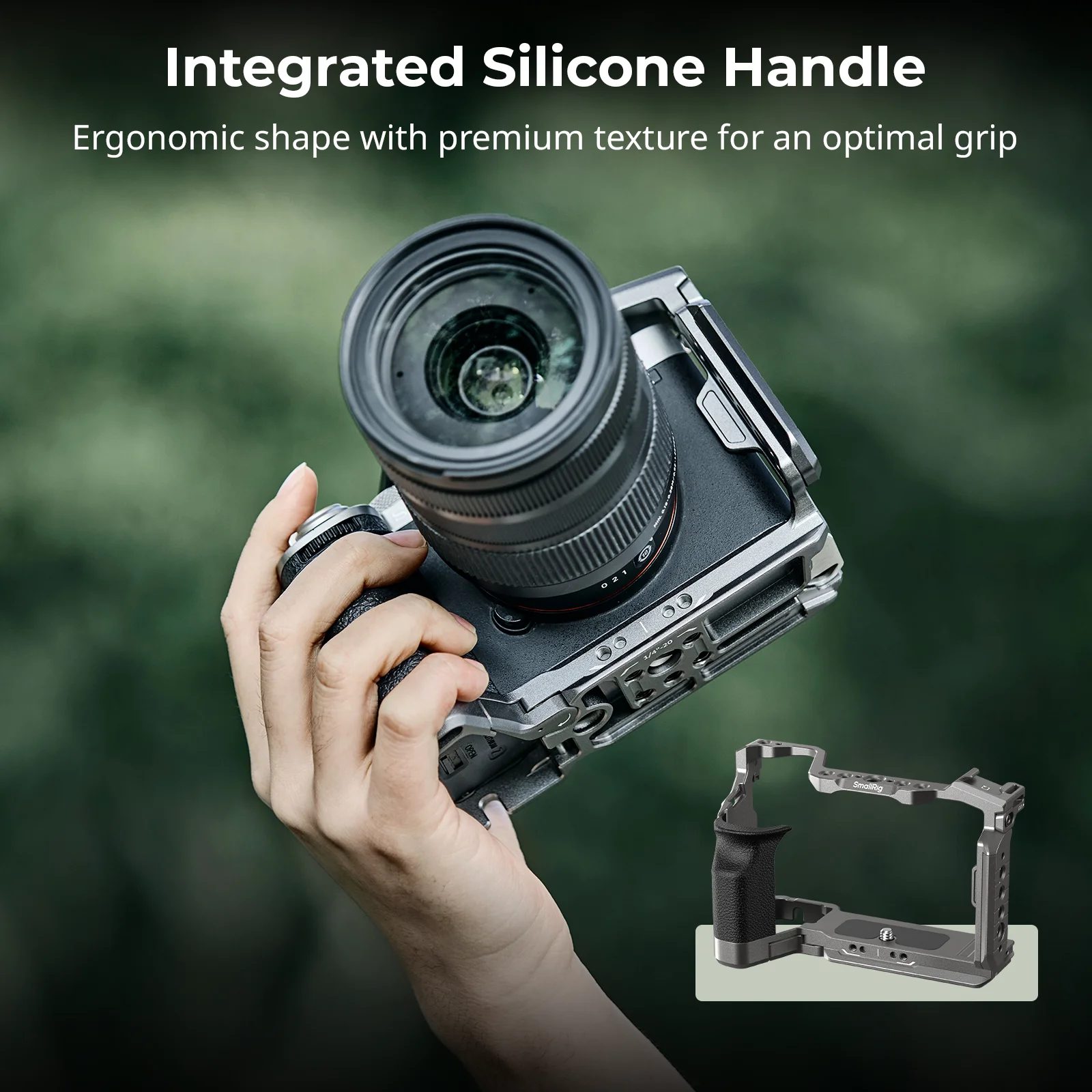 Sony Alpha 7C II /7CR용 SmallRig "HawkLock" 퀵 릴리스 케이지 키트(실리콘 핸들 케이블 클램프 포함) 퀵 릴리스 플레이트 5198