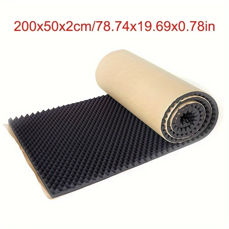 200*50*2cm Soundproofing Deadening Self-Adhesive High-Density Foam Egg Crate Car Hood Soundproof Acoustic Insulation Mat