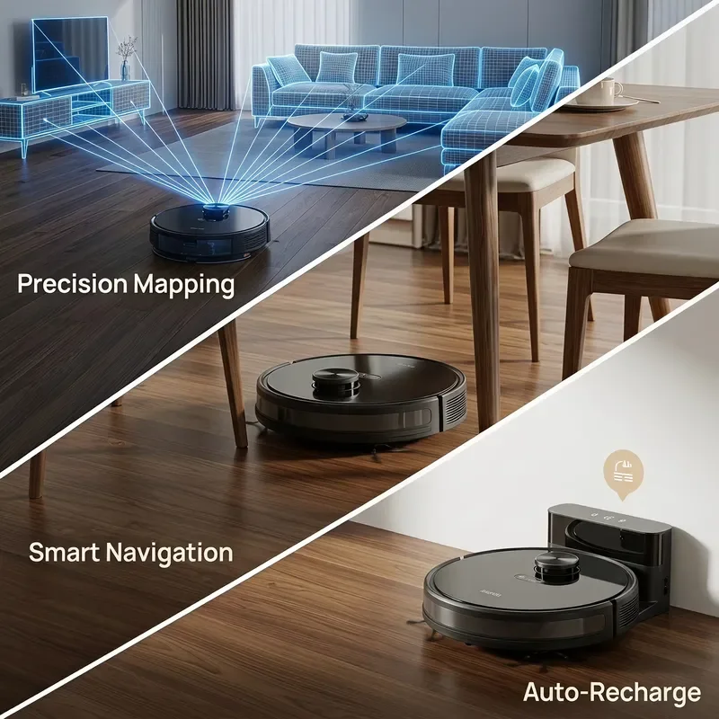 For PX8 LDS Laser Robot Vacuum 3-in-1 Sweep Mop Smart Mapping Obstacle Avoidance Auto Recharge Floor Cleaner
