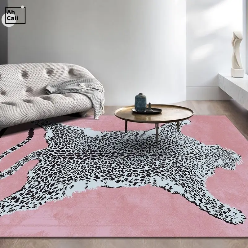 Pink Leopard Carpet Fluffy Carpets For Living Room Soft Bedroom Carpet Nordic Modern Plush Hair Rugs Furry Play Mat Home Decor