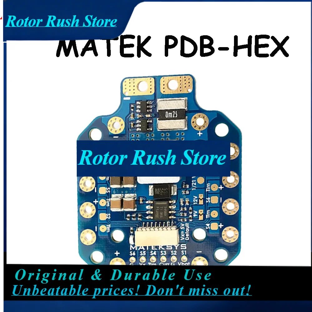RoRuSMATEK PDB-HEX 2-12S 5A 5V/9V/12V BEC Power Distribution Board PDB Outputs High Precision Current Sense For FPV Racing Dron