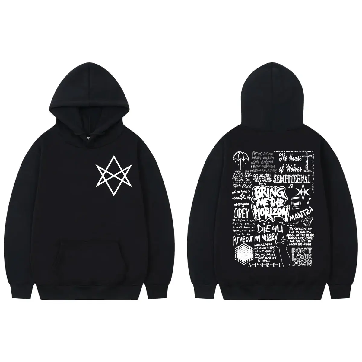 

BringMe TheHorizon Merch Hoodies BMTH Heavy Metal Rock Hooded Sweatshirt Men Women Clothing Fashion Hip Hop Pullovers Streetwear