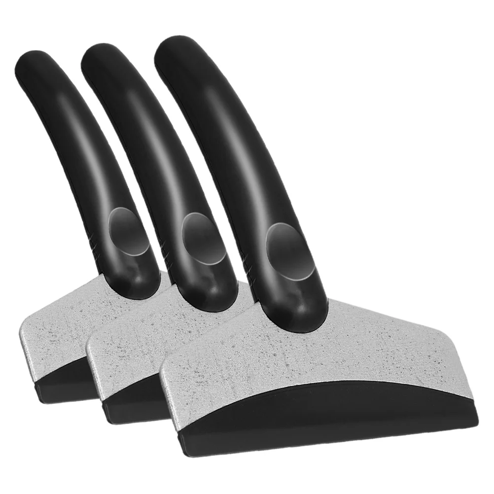 

3pcs Ice Scrapers For Car Windshield Heavy Duty Snow Removal Tool Stainless Steel Abs Portable Design For Suvs Trucks Winter