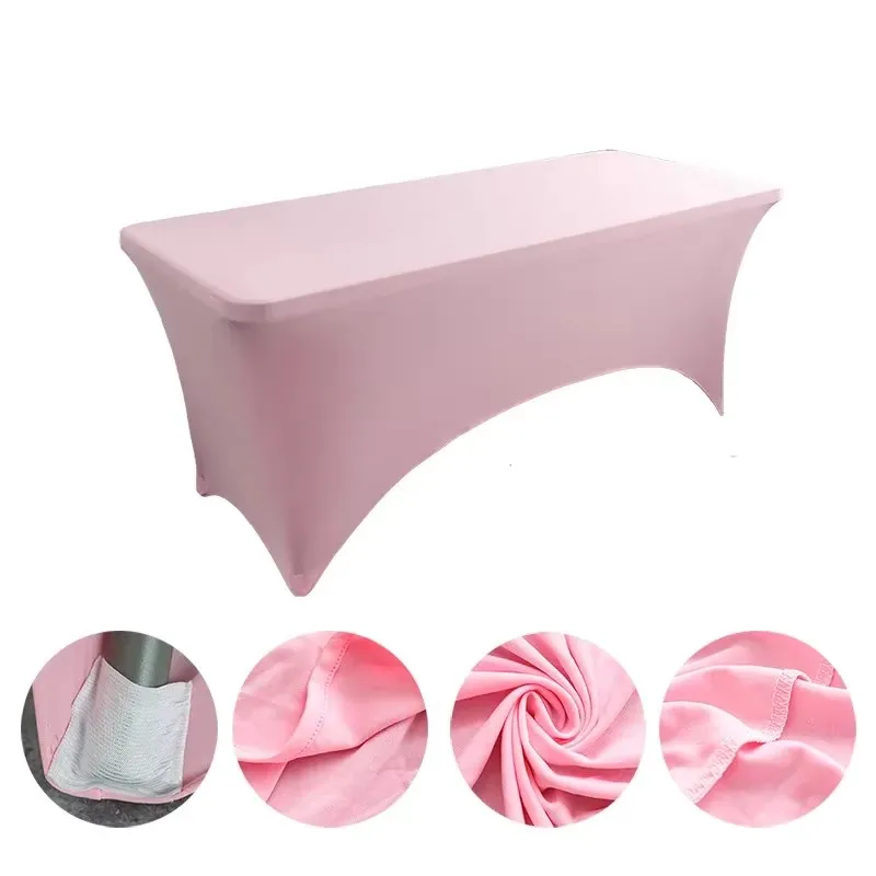 Pink Home Tablecloth Solid Color New Rectangular Elastic Tablecloth Black