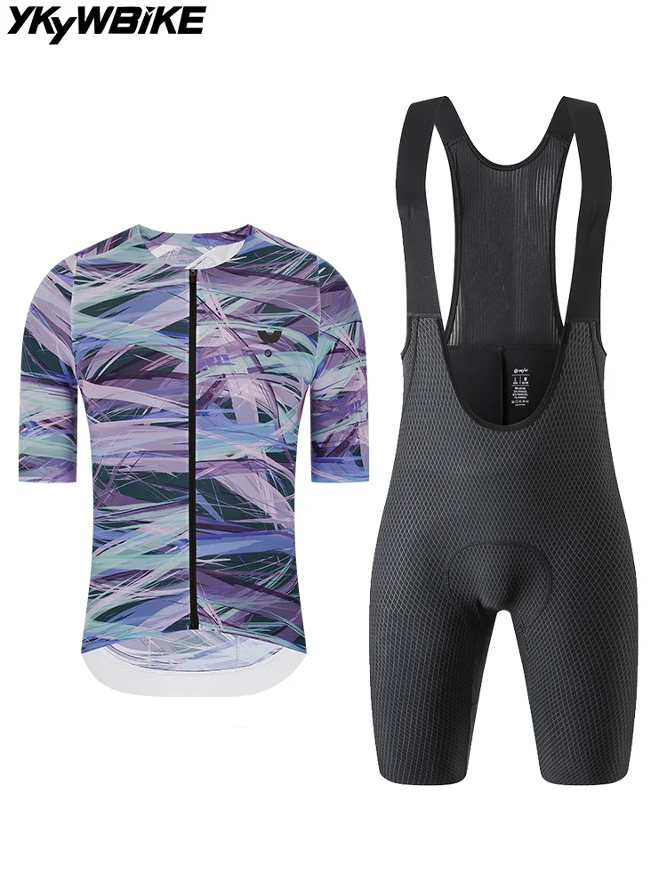 AliExpress YKYWBIKE Men's Cycling Set Jersey Road Bike Kits Bib Shorts Bicycle Clothing Pro team Riding Summer Maillot Sets Slim Fit