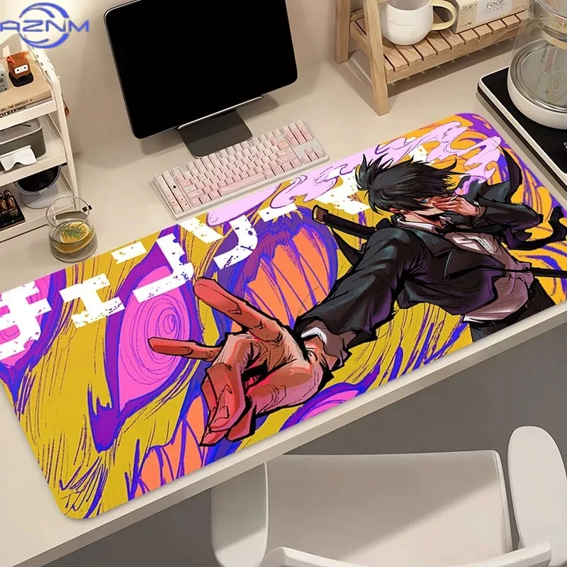 Mouse Pad HD Anime Gaming Accessories Keyboard Pad Chainsaw Man Hayakawa Aki Desk Mat Gamer Cabinet Mousepad Cool Fox Mouse Mat