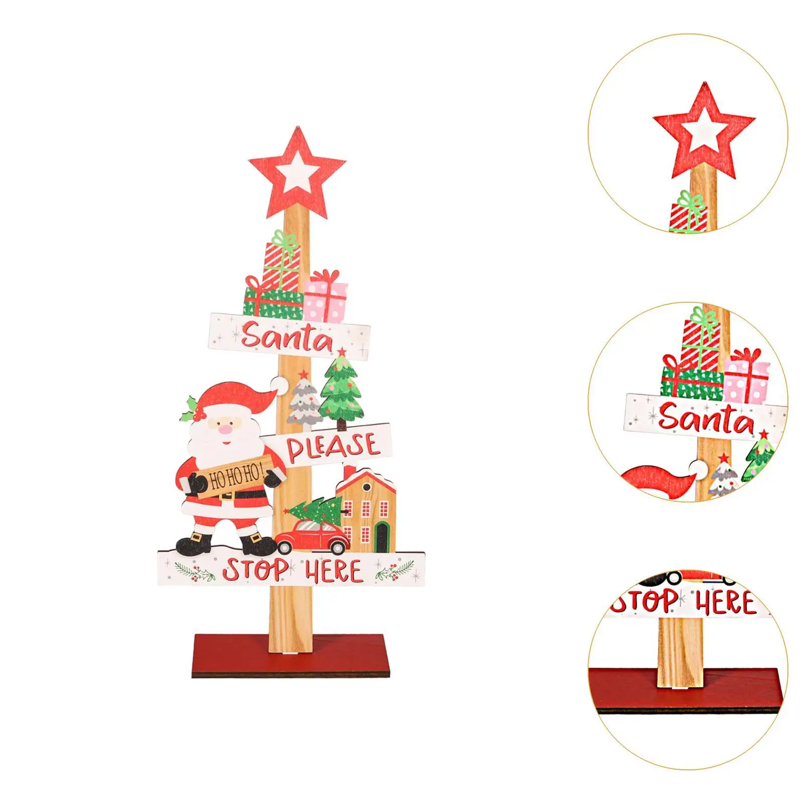 Wood Christmas Table Sign Rustic Cafe Christmas Tabletop Decoration