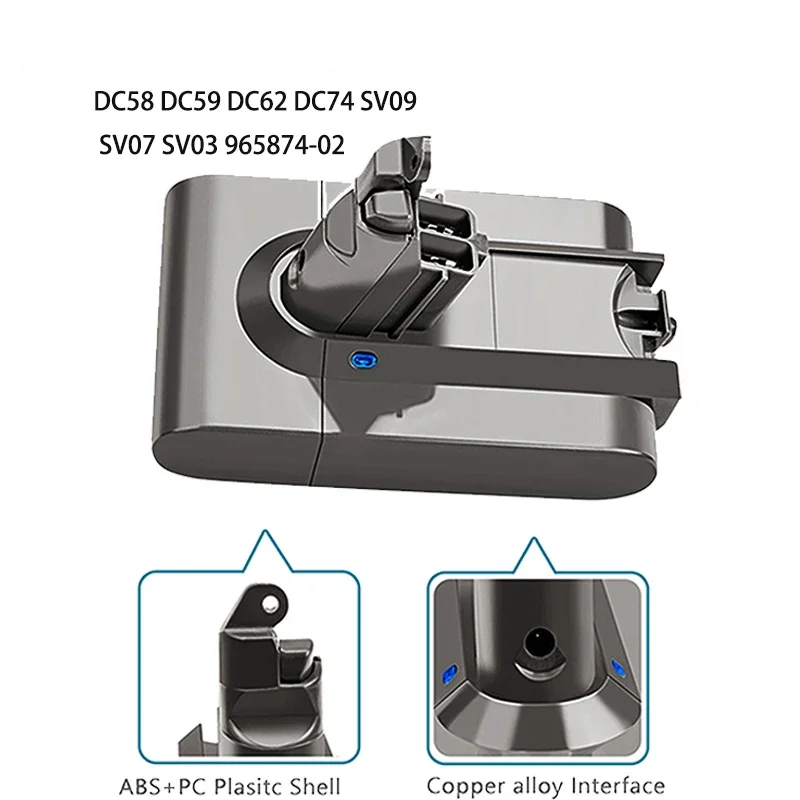 Imagem -05 - Bateria de Alta Capacidade 21.6v 12800mah para Aspirador v6 Dc58 Dc59 Dc62 Dc74 Sv09 Sv07 Sv03