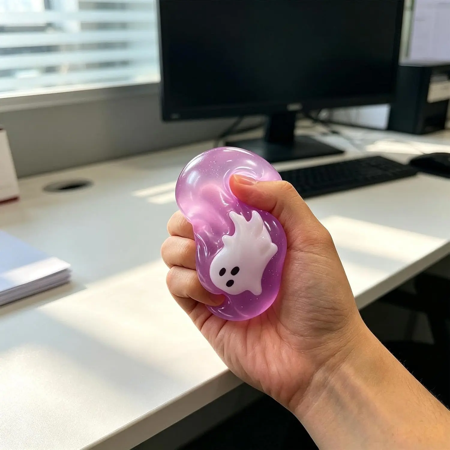 Halloween Maltose Cube Stress Squeezing Toy Slow Rebound Stress Relieving Ice Block Resistance Aurora Color Squeezing TPR Block