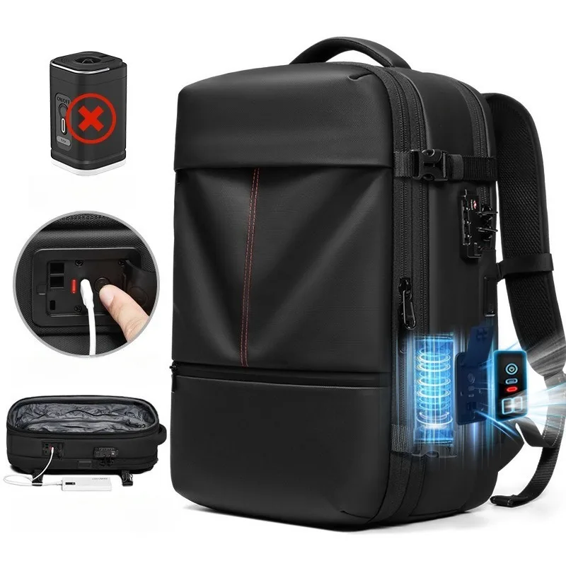 

Men Travel Backpack vacuum compression Laptop Backpack 17 inch Extended Large Capacity school Backpack Hiking Business