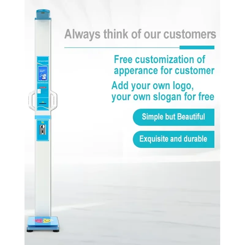 Coin operated full body vending machine height weight scale