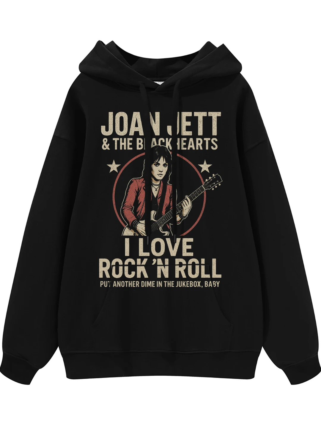 JoanJett Rock Band Digital Direct Print Retro Portrait Pure Cotton Loose American Casual Hoodie Youth Long Sleeve Sweatshirt