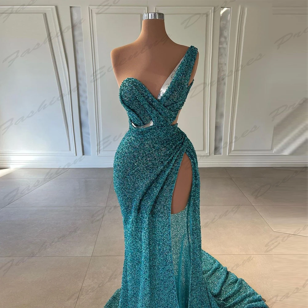 Sexy Backless Party Evening Dresses For Women Fashion Off The Shoulder Sleeveless High Slit Elegant Simple Mopping Prom Gowns