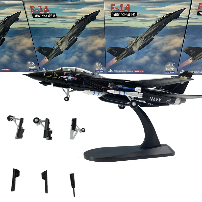 Cool Stuff Toy Car Funny Gift-Kawaii 1:100 Scale Alloy US F-14 Tomcat Aircraft Military Model,Collection Ornament,Toys for Kids