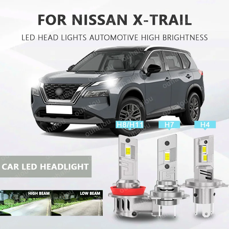 

2Pcs H4 H7 H8 H11 LED Headlight LED Lights Head Lamp for Car LED Headlight Bulb with heat sink For NISSAN X-Trail