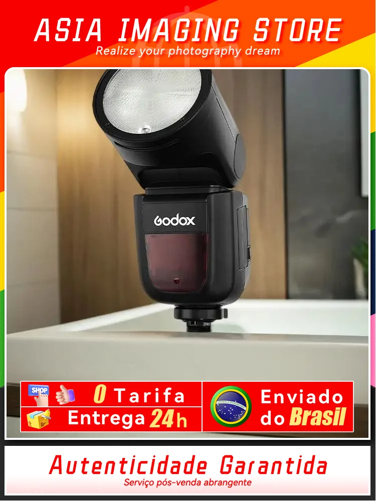 【 Do Brasil 】 Godox V1 Camera Flash Light Speedlight V1C V1N V1S TTL 2.4G HSS for DSLR Mirrorless Canon Sony Nikon Fujifilm V 1