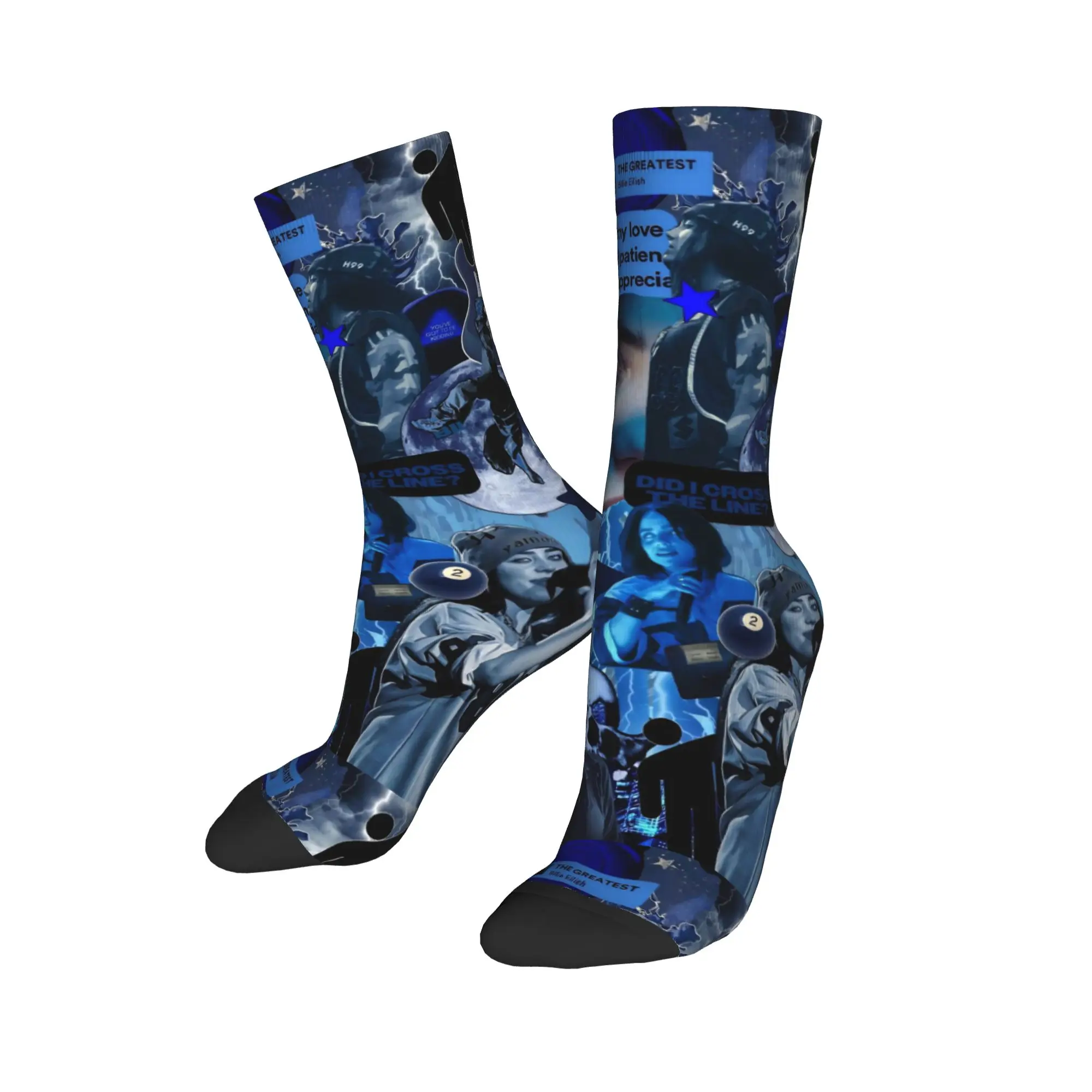 

Мягкие носки для американской певицы HitMeHardand, мужские и женские носки BILLIEEILISH, Harajuku, весна, лето, осень, зима, средние носки-трубы, подарки