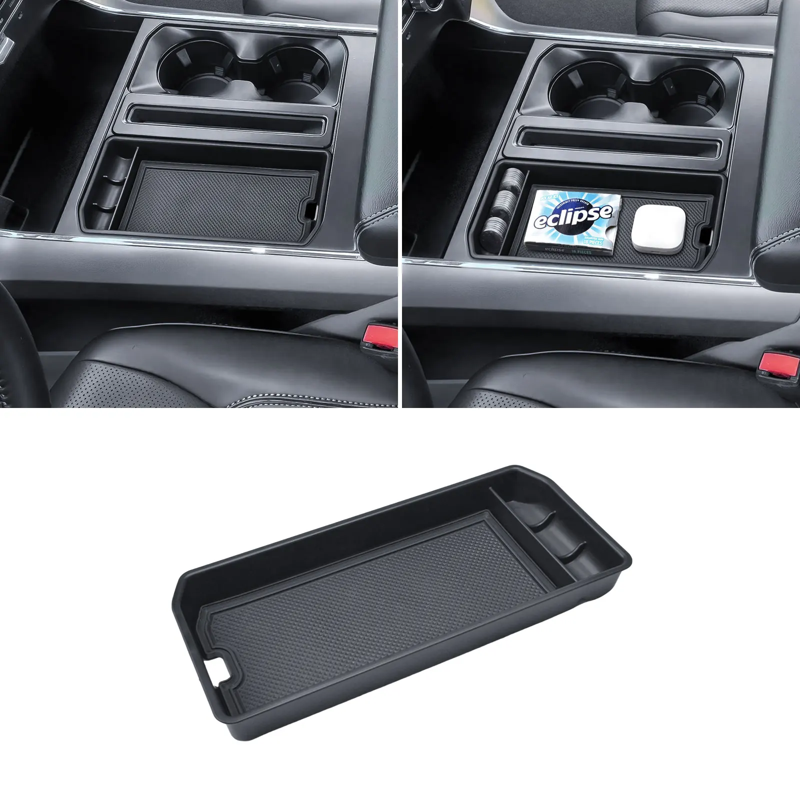 

Gear Shift Hidden Cover Coin Storage Box For For Ford F150 2021-2024 2025 Center Console Pocket Organizer Adapter Insert Tray