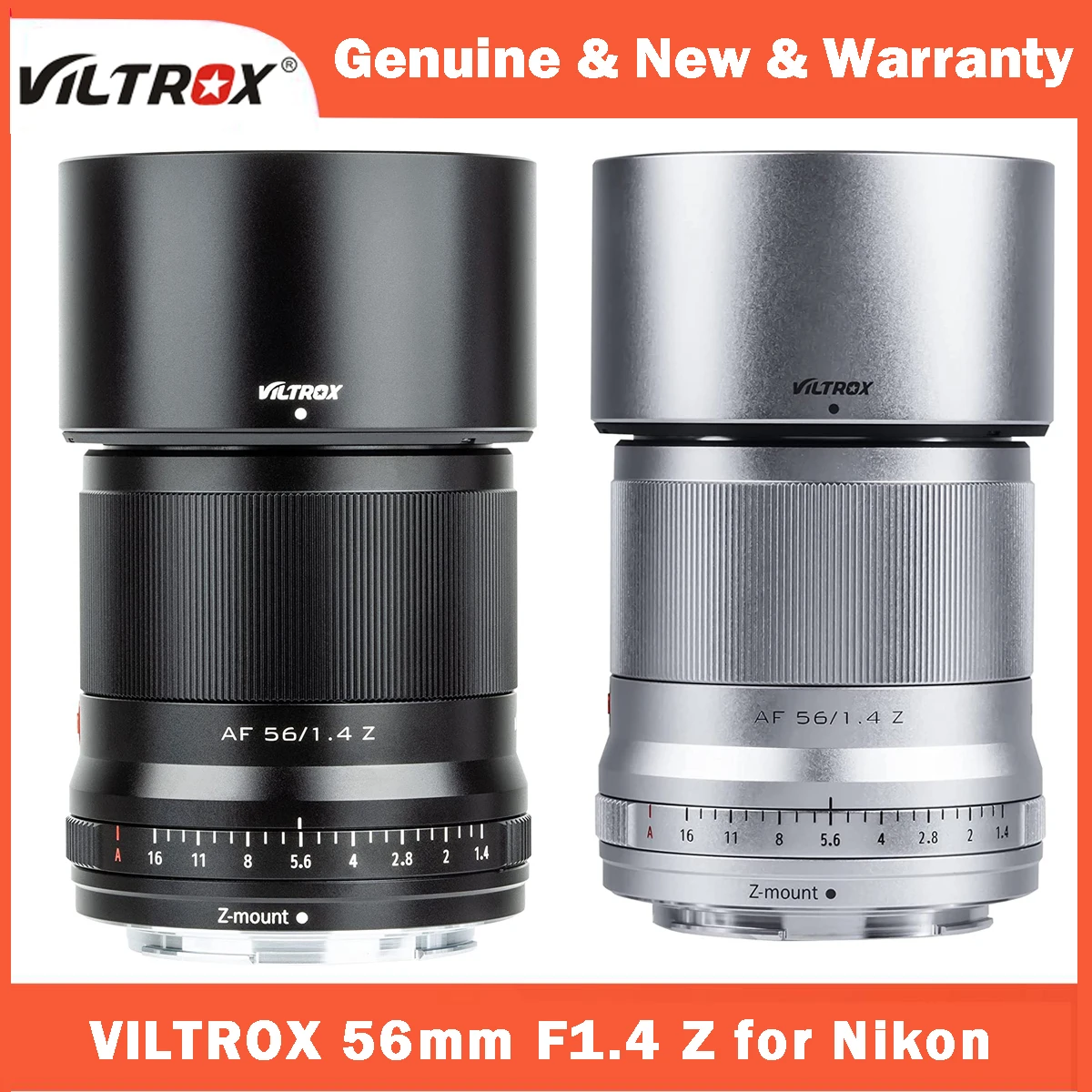 VILTROX 56mm F1.4 f/1.4 Nikon Z Auto Focus Large Aperture APS-C Lens for Nikon Z-Mount Camera Z5 Z50 Z6 Z6II Z7 ZII