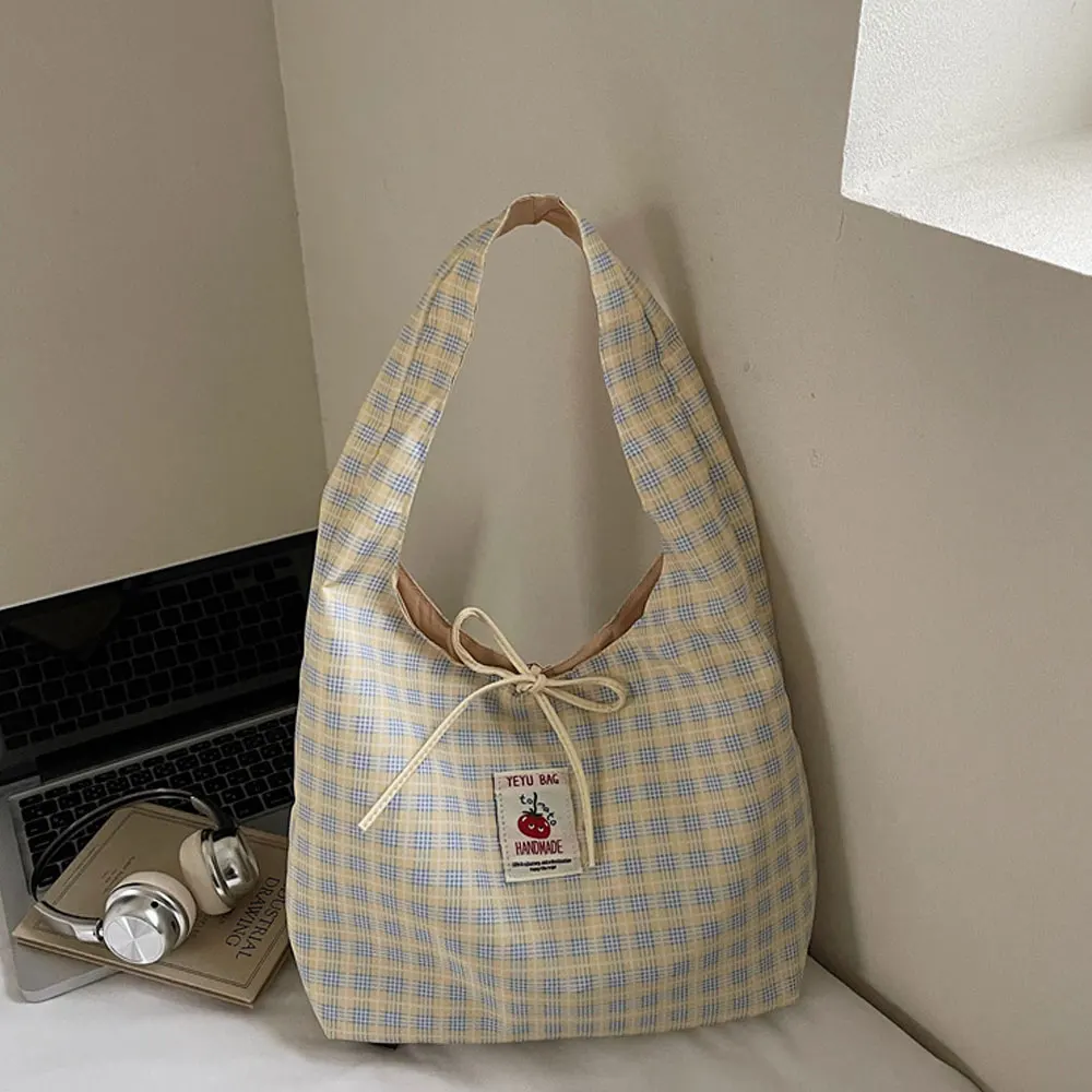 Korean-Style Ins New Lazy Sweet Plaid Summer Thin Shoulder Shopping Bag Casual Commuter Vest Bag Women's Bag view 6