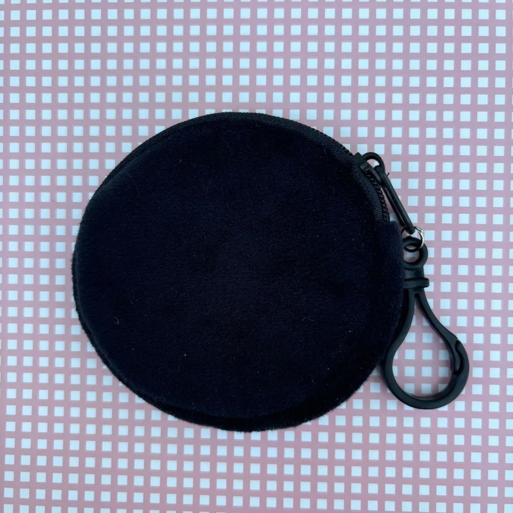New Solid Color Coin Purse Round Shape ID Card Bag Minimalist Style Kawaii Style Keychain Wallet Gift