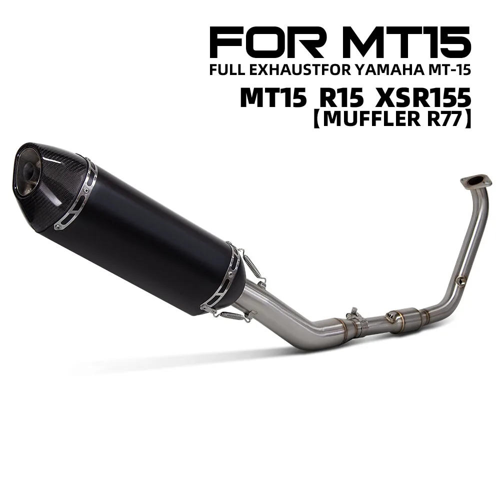 

For Yamaha MT15 R15 XSR155 2017-2026 R77 Full Exhaust System Muffler Sport Bike Street Motorcycle
