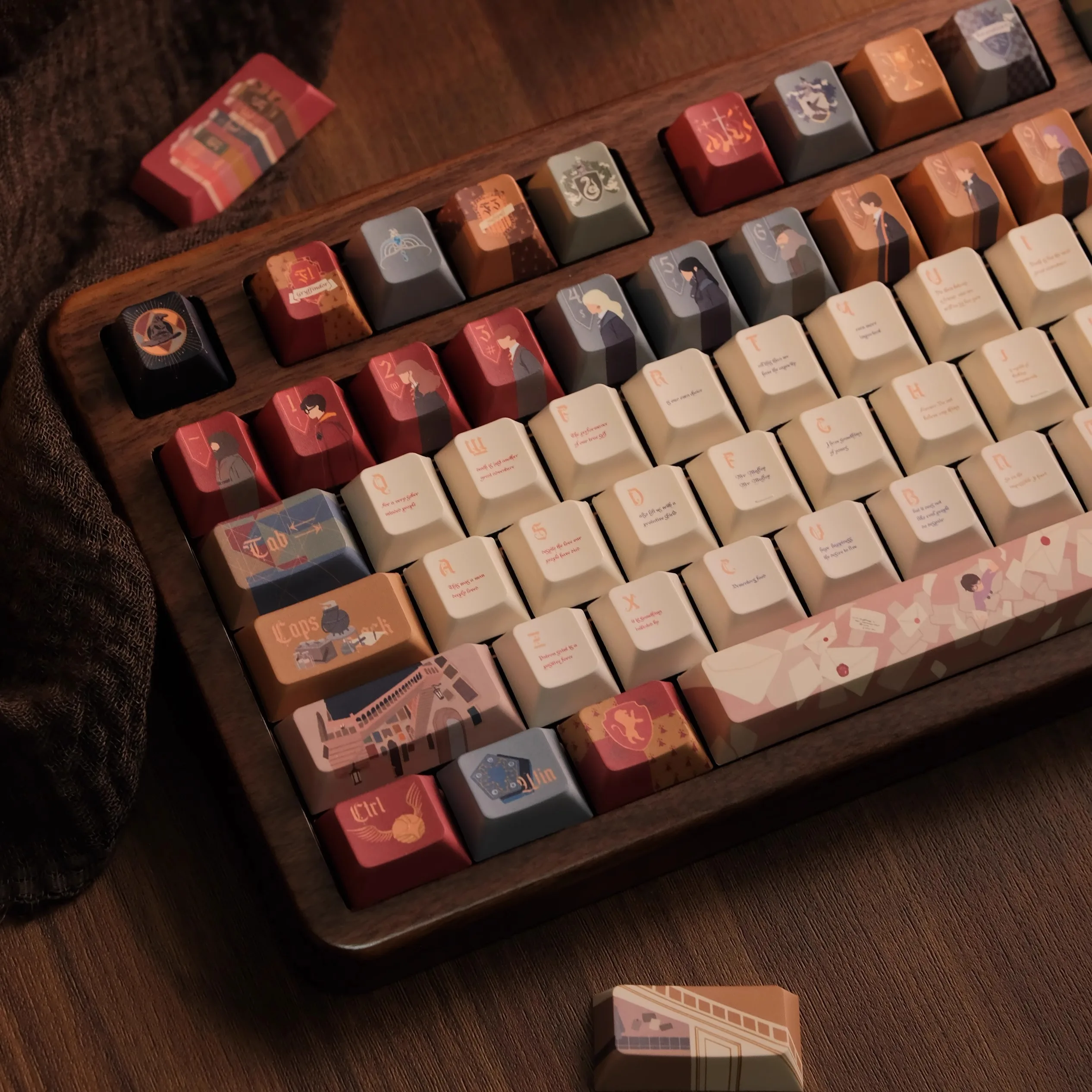 The Owl's Letter Theme Keycaps Set PBT Cherry Profile MOA SOA Keyboard Caps CustomKeycaps for Mechanical Keyboard Accessories