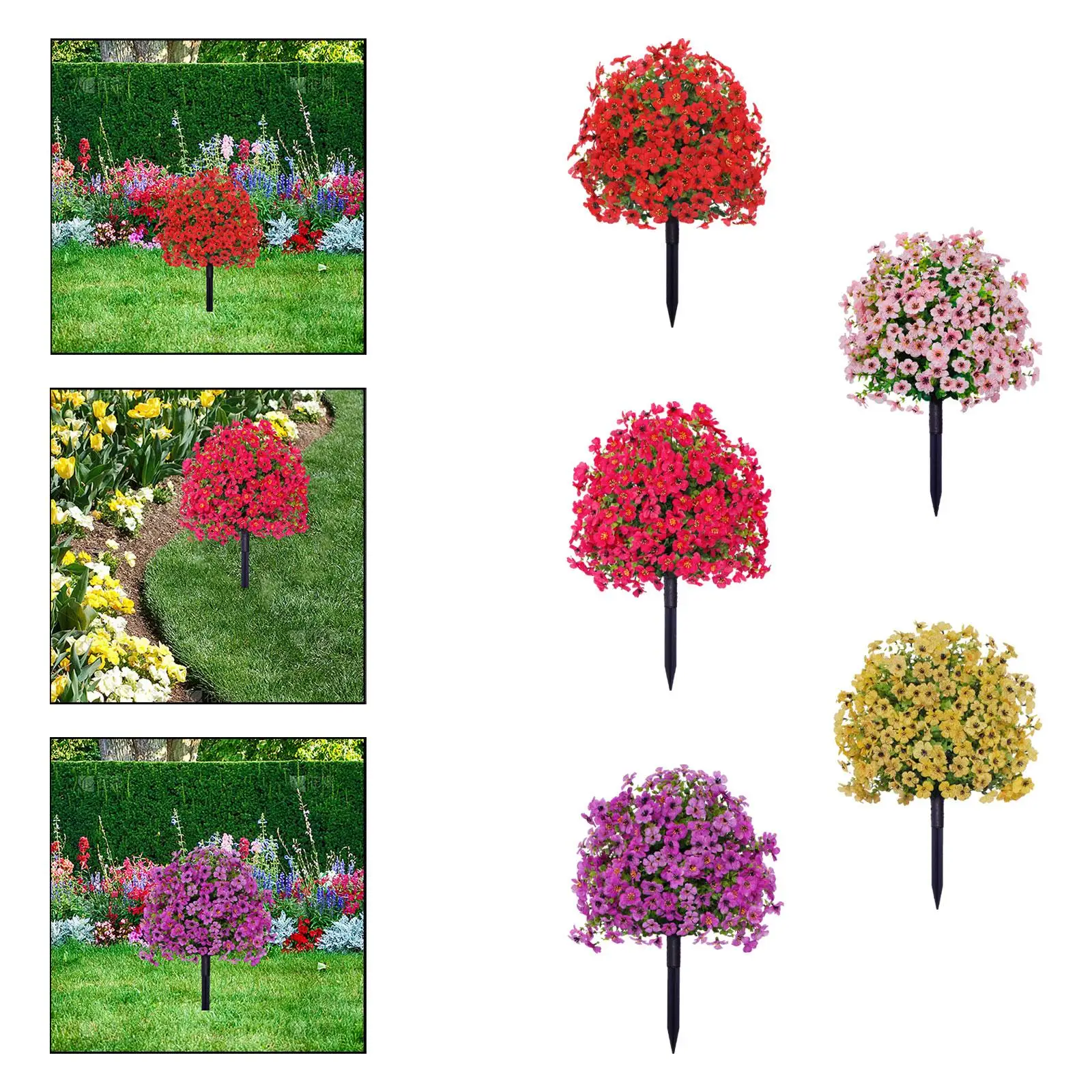 

Искусственный цветочный декор для сада: миниатюрная статуэтка-фигурка на колышке для украшения дорожек и двора