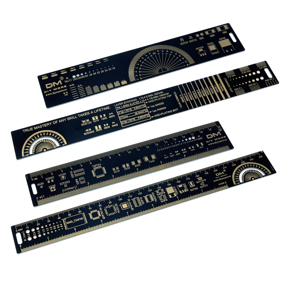 Wielofunkcyjna linijka PCB narzędzie pomiarowe rezystor układ kondensatora IC SMD dioda tranzystor narzędzia elektroniczne 4cm 15cm 20cm 25cm