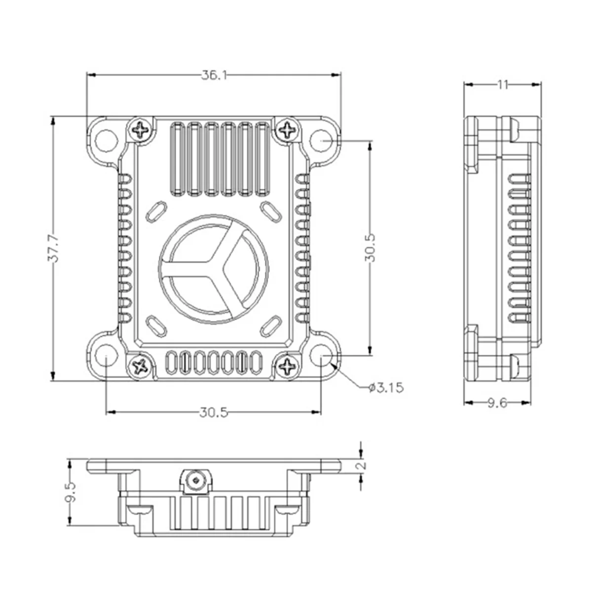 Émetteur vidéo VTX pour importateur de course FPV longue portée, technologie de transmission, 1.2GHz, 1060MHz-1380MHz, 2W, 1060MHz-1380MHz