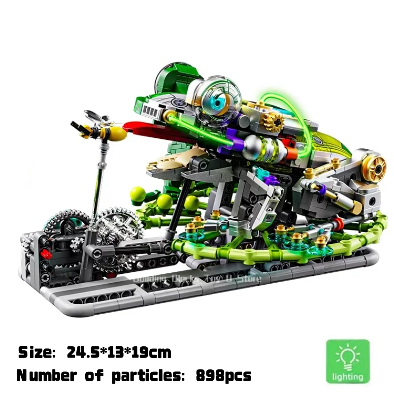 898PCS Creativo Tecnico Meccanico Rana Building Blocks Mattoni STEM Modello Animale con Ingranaggi Mobili Giocattoli Set Kit per Regali per Bambini