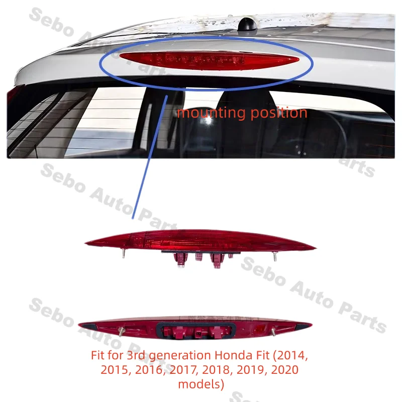 High Mount Brake Light Stop Lamp  For 3rd Generation Honda Fit (2014, 2015, 2016, 2017, 2018, 2019, 2020 Models),Sebo Auto Parts