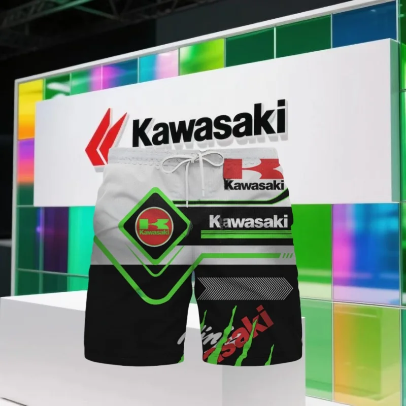 

Kawasaki Summer Popular 3D Printed Quick Drying Breathable Motorcycle Shorts and Off-road Motorcycle Sport Thin Shorts