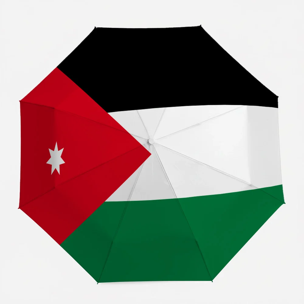 

Зонт с национальным флагом Иордании, ветрозащитный складной зонт, патриотический сувенир для спортивных мероприятий и повседневного использования