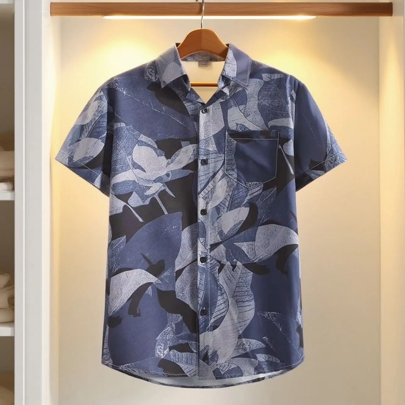

2025 Men Shirt Floral Print Short Sleeves Tropical Style Hawaii Casual Short Sleeve Shirt Quick Dry Vacation Beach Shirts