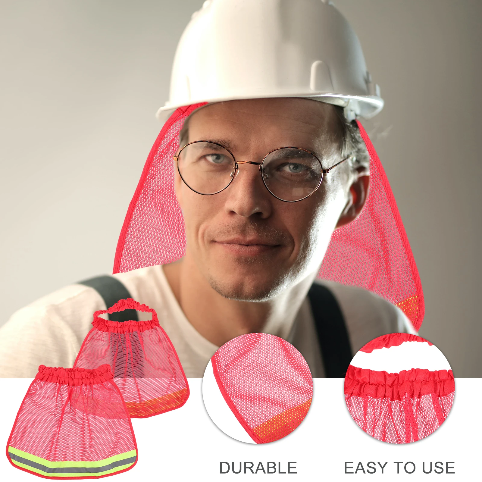 

2Pcs Quick-Dry Hat Neck Shields for Men Breathable Reflective Sun Shade Construction Gear