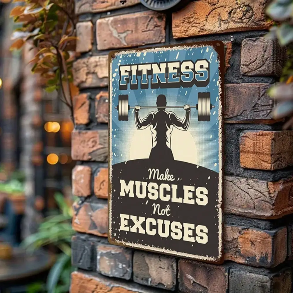 Panneau en étain pour faire des Muscles, pas des excuses, citation de motivation pour gymnastique/entraînement à domicile, 8x12 pouces/20x30 Cm, 1 pièce