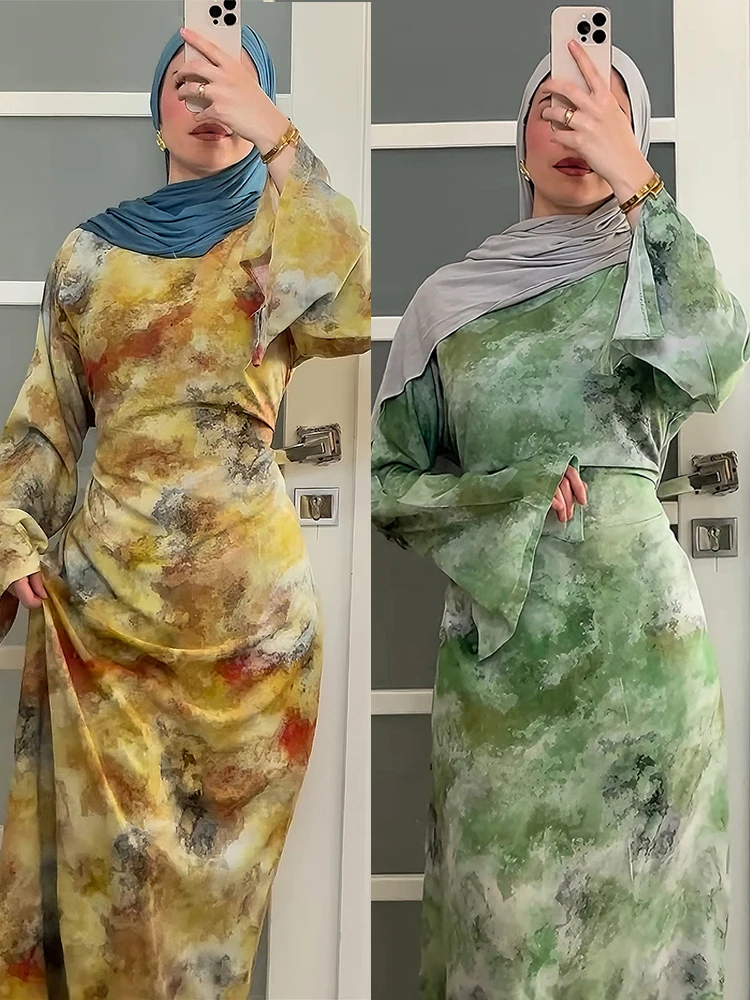 

Ид Абая женское платье мусульманский принт повязка на шнуровке Дубай Vestidos Largos длинные платья кафтан арабский халат вечерние Джалабия Рамадан