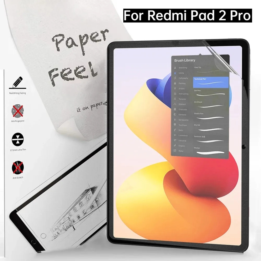 

2Pcs Paper Like Film Screen Protector Painting Film for Redmi Pad 2 Pro 12.1 2025 12.1 inch Matte PET Painting Writing