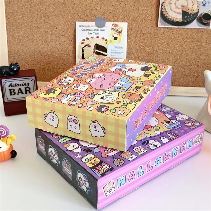 10Pcs Halloween Candy Gift Box DIY Advent Surprise Empty Treat Boxes  Favor Candy Biscuit Pumpkin Party Paper Packaging Case