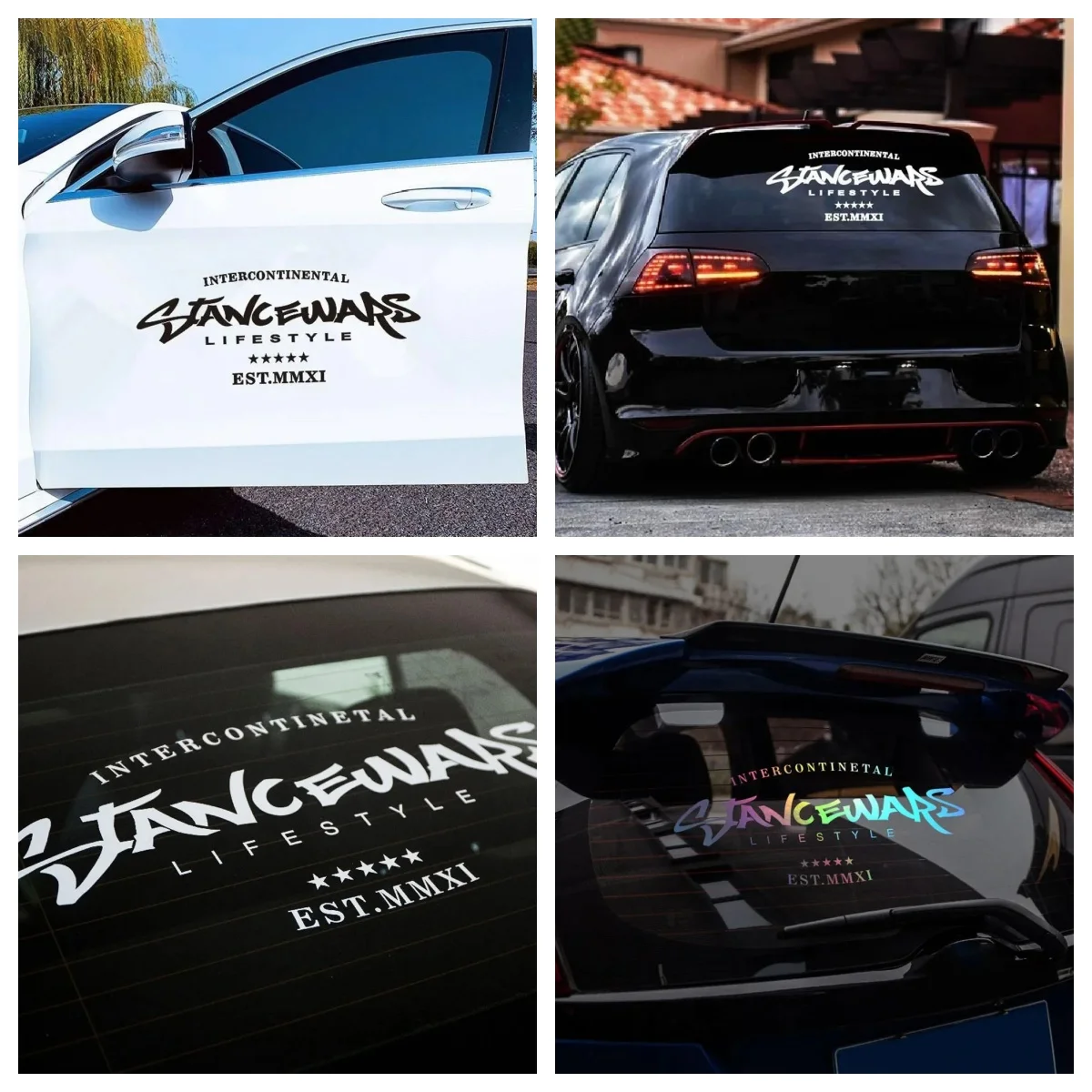 

pvc Car Styling JDM StanceWars Reflective Car Stickers Auto Body Rear Windshield Decorative Decals for Honda Toyota NISSAN BMW