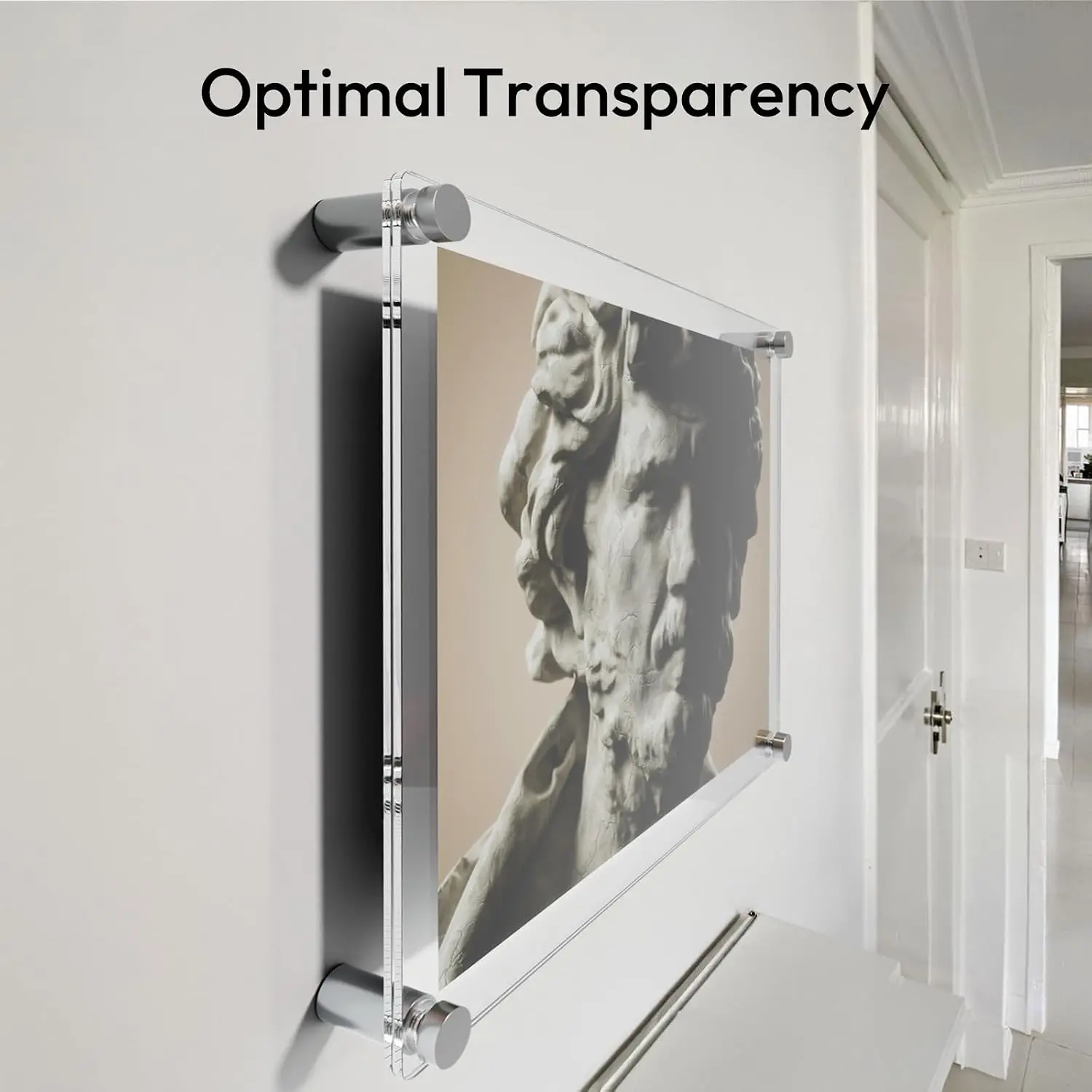 Set of 3 Frameless Double Panel Clear Floating Acrylic Wall Mount Picture Frames, Inner Display Size 18×24 Inch, Overall Outer Size 20.5×26.5 Inch Shatterproof Poster Photo Display Holders for Gallery Office Living Room Wall Decor
