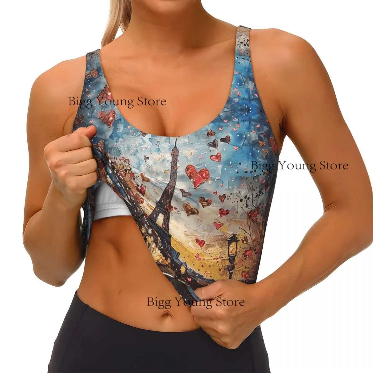 Gilet da yoga Donna Palestra Sport Crop Top Pittura Streetwear Allenamento Canotta traspirante Donna