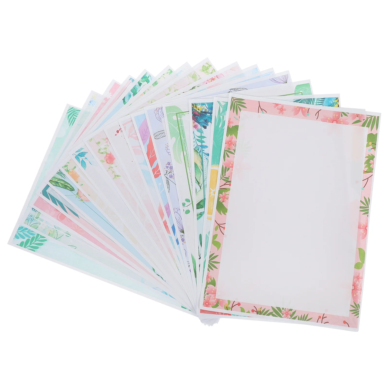 160 Pcs Printer Paper Letter Stationery Students Writing Decor Fresh Flower Border Floral Child