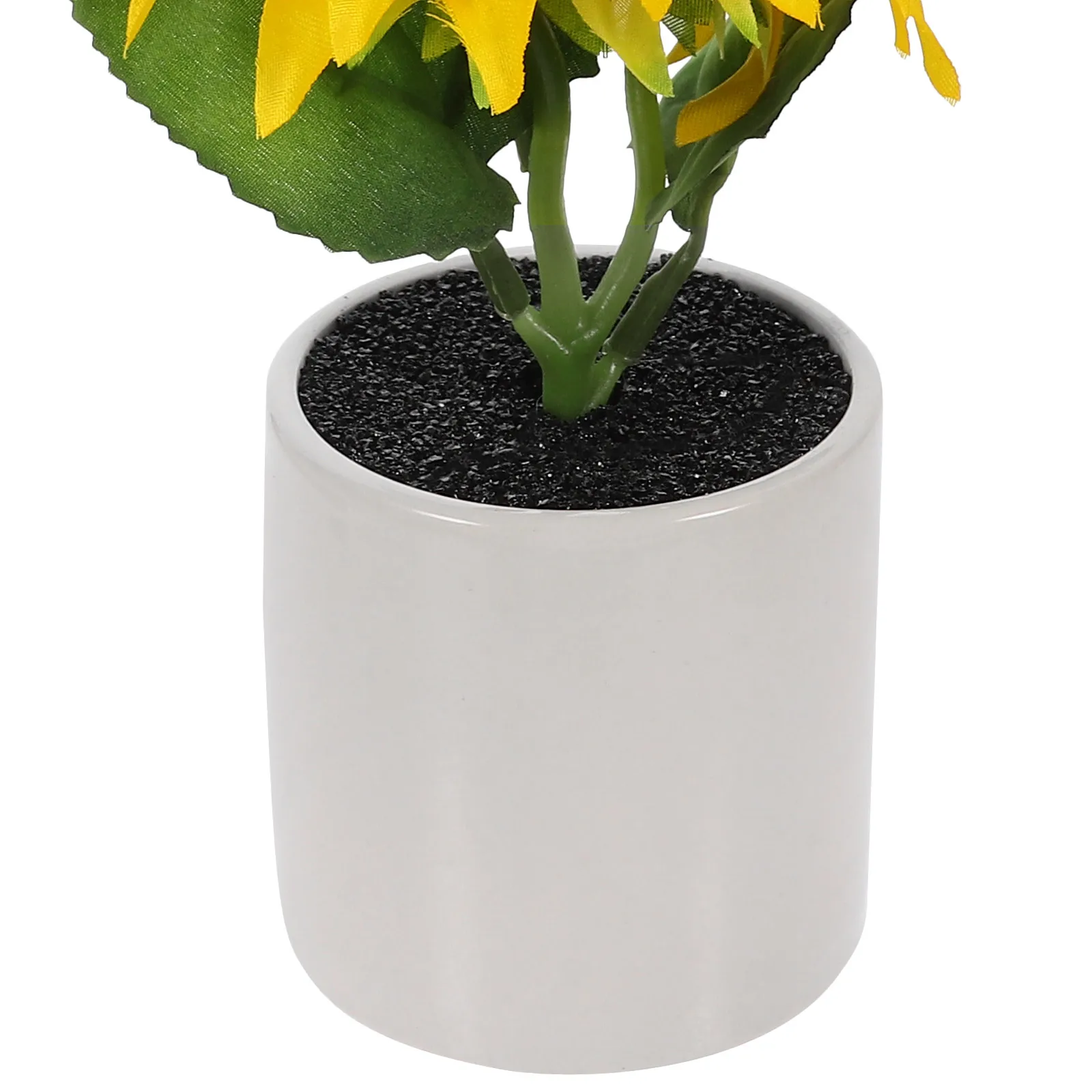 

Faux Potted Plants Realistic Artificial Sunflower Ceramic Pot Small Decor Bonsai Living Room OfficeFlowers Desktop Ornament Shop