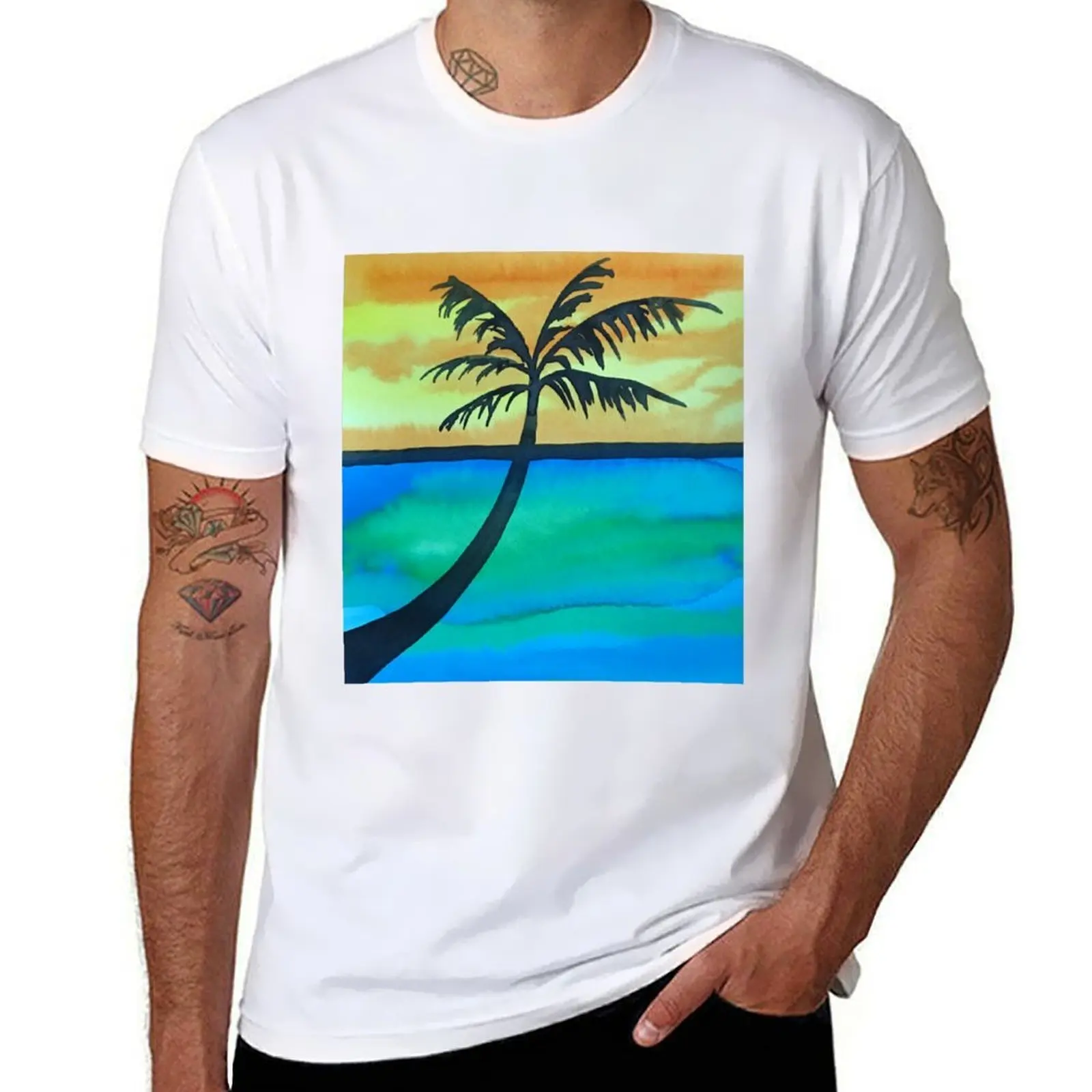 

shirts cotton man soft t Palm T-Shirt for t graphic shirts t man men shirts for Sunset Tree man