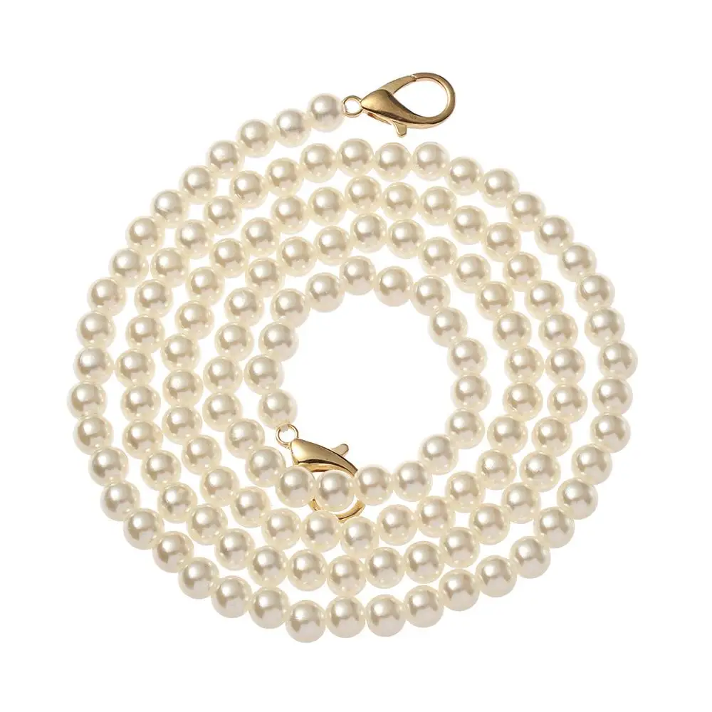 

14 Sizes Accessories Pearl Belt Long Beaded Chain Bags Handbag Handles DIY purse Replacement Pearl Strap