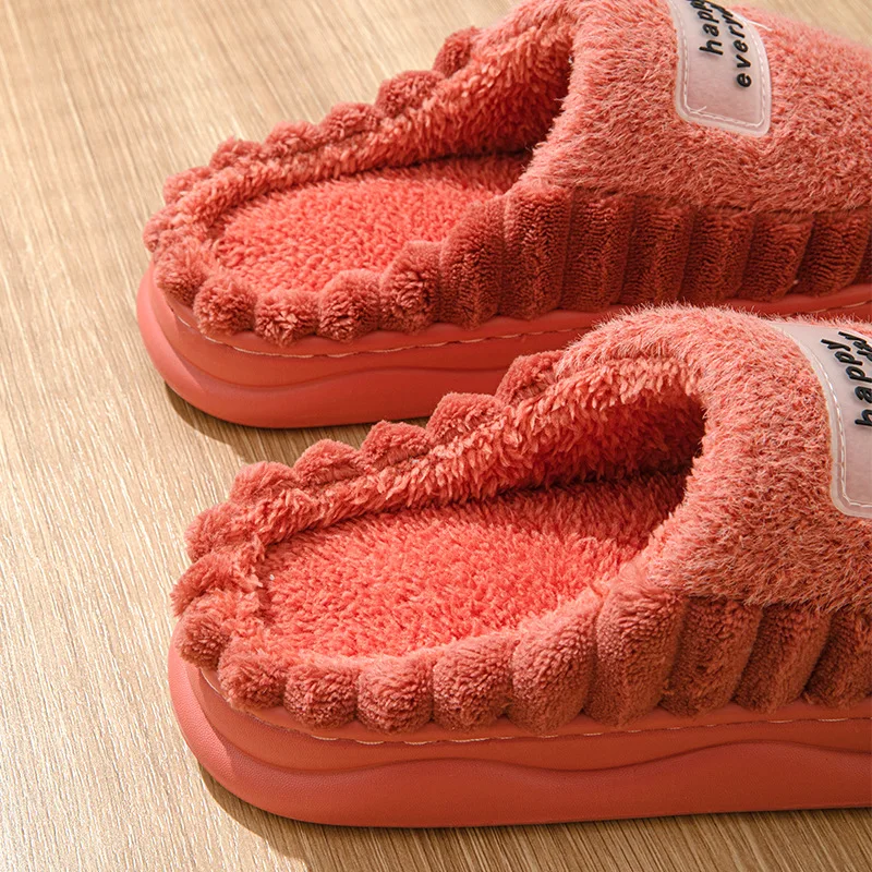 EVA Soft Sole Fluffy Slippers Women Winter Thick Warm Fur Anti-Slip Comfortable In Door Fashion image 2